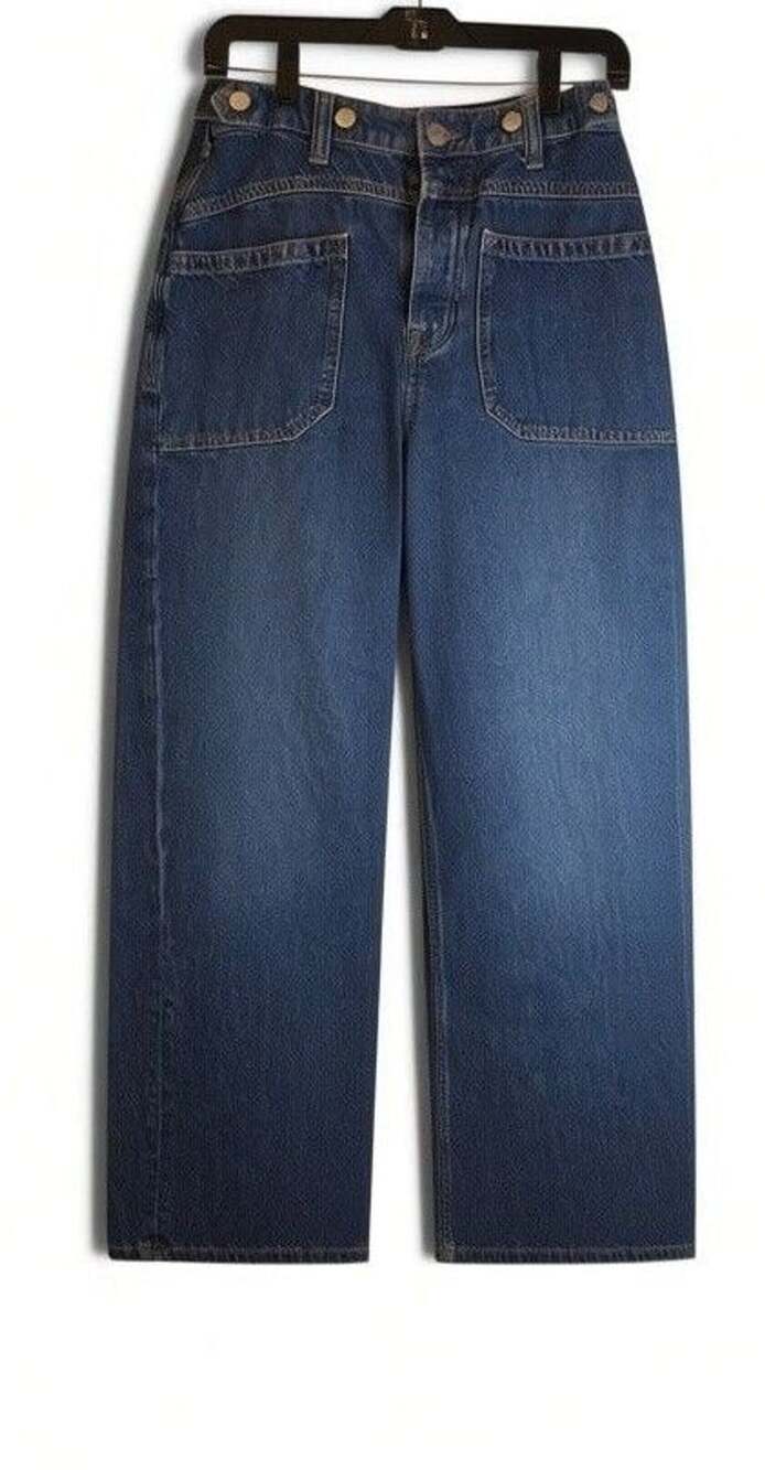 We The Free Jeans Size 27 Blue Wide Leg Denim